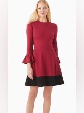 Retail $398 USD Kate Spade Colorblock Bell Sleeve Ponte Dress